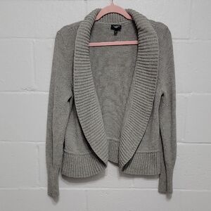 Talbots Petites Gray Shawl Collar Knit Cardigan Sweater Size LP